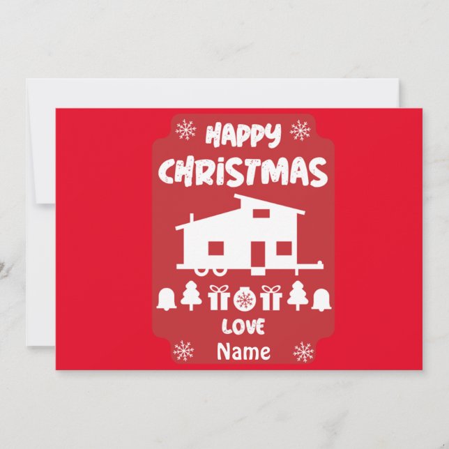 Happy Tiny House Christmas  Holiday Card (Front)