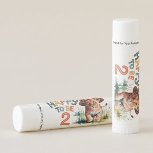 Happy To Be 2 Lion Cub Birthday Party Favor Lip Balm