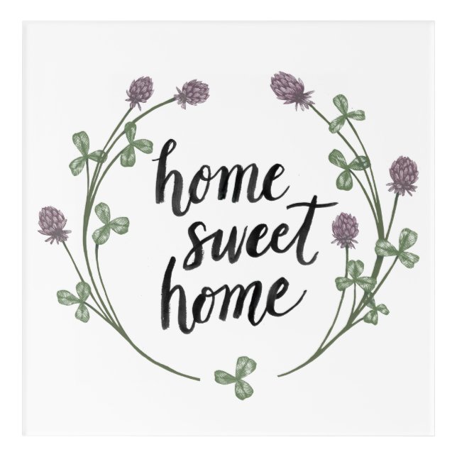 Happy to Bee Home Words I | Home Sweet Home Acrylic Print (Front)