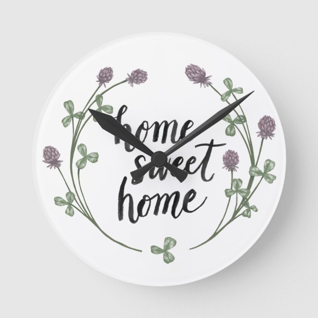 Happy to Bee Home Words I | Home Sweet Home Round Clock (Front)