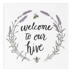 Happy to Bee Home Words II Welcome to Our Hive Acrylic Print