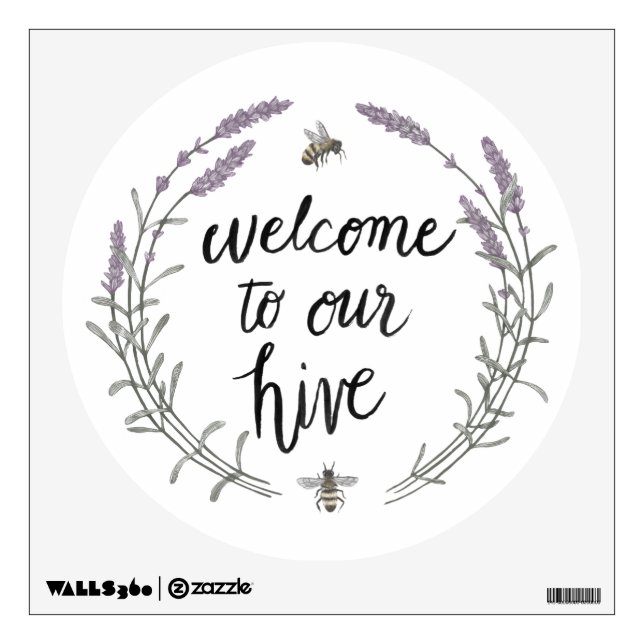 Happy to Bee Home Words II | Welcome to Our Hive Wall Sticker (Front)