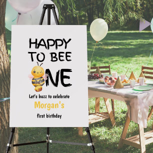 Happy To Bee One Honey Yellow Girls 1st Birthday Foam Board