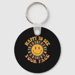 Happy To See Your Face Retro Happy Teacher Back To Keychain