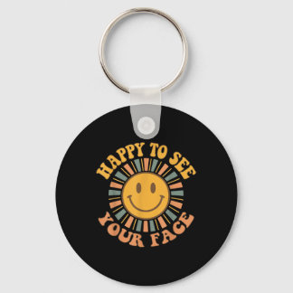 Happy To See Your Face Retro Happy Teacher Back To Keychain