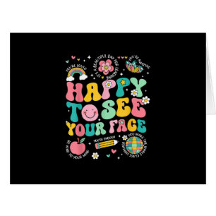 Happy To See Your Face Teacher Student Funny Back Cards