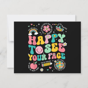 Happy To See Your Face Teacher Student Funny Back Invitation