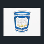 Happy To Serve You Greek Diner Blue Coffee Cup Postcard<br><div class="desc">Postcard features a classic NYC deli-style blue Greek coffee cup with "We are happy to serve you" emblazoned across the front. Created from an original marker illustration.</div>