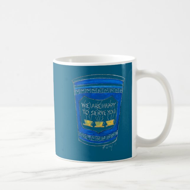 Happy To Serve You Nyc Blue Greek Deli Coffee Cup  (Right)