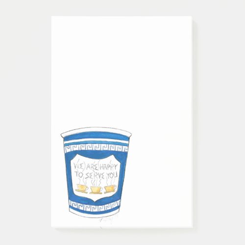 Happy to Serve You NYC Greek Coffee Cup Post Its Post_it Notes