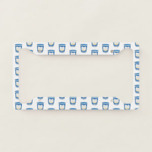Happy to Serve You NYC Greek Deli Blue Coffee Cup License Plate Frame