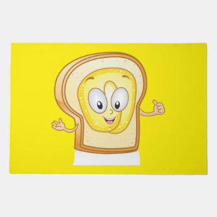 Happy Toast Kawaii Buttered Bread Slice Doormat