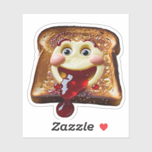 Happy Toast with Jam Sticker   Dripping Jelly & Hu