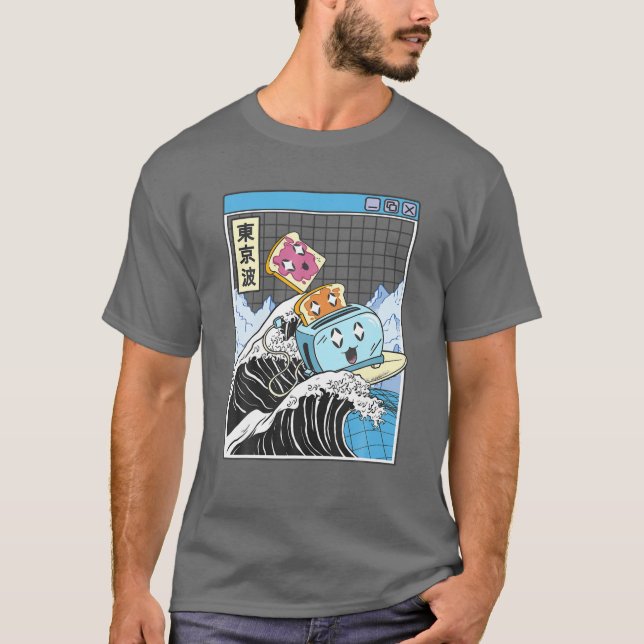 Happy Toaster Jelly Peanut Butter Toast Kawaii Vap T-Shirt (Front)