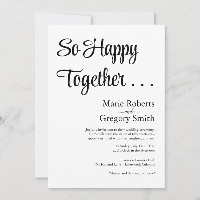 Happy Together: A Simple & Sweet Wedding Invitation (Front)