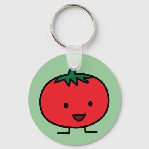 Happy Tomato Red Vegetable Fruit Keychain