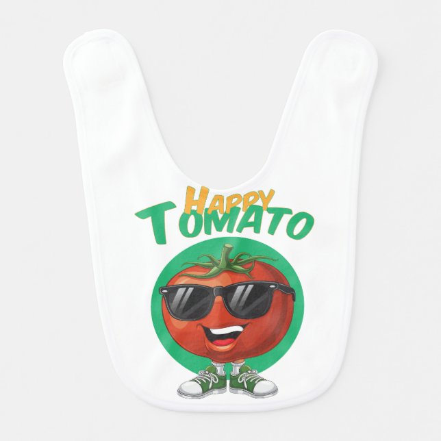 Happy Tomato - Vegan World Day Celebration Baby Bib (Front)