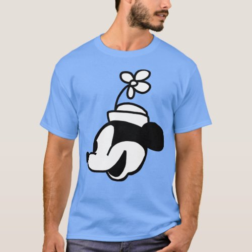 Happy toon Girl Mouse Steamboat Portrait T_Shirt