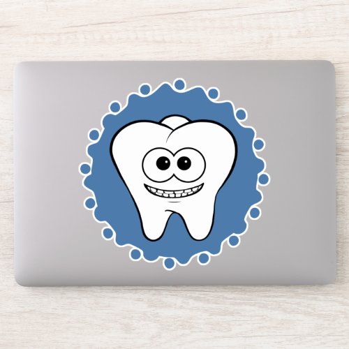 Happy Tooth Blue Sticker