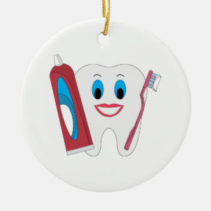 Happy Tooth Ceramic Ornament