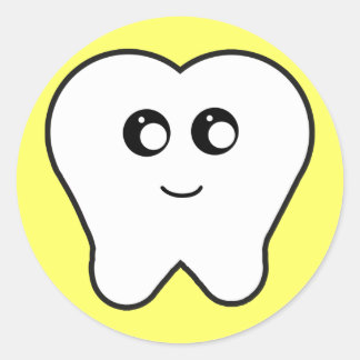 Happy Tooth Classic Round Sticker