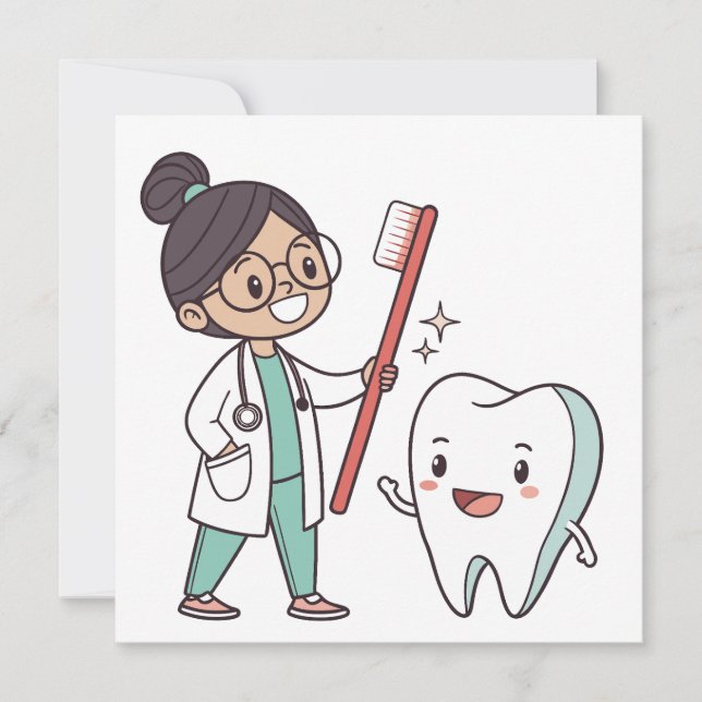 Happy Tooth Dental Care flat Card (Front)