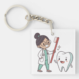 Happy Tooth Dental Care Keychain