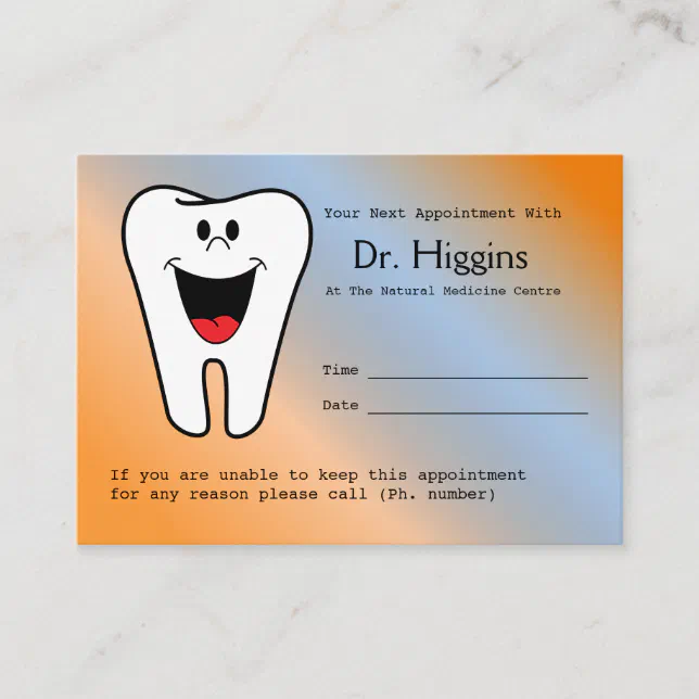 Happy Tooth Dentist Appointment Reminder | Zazzle