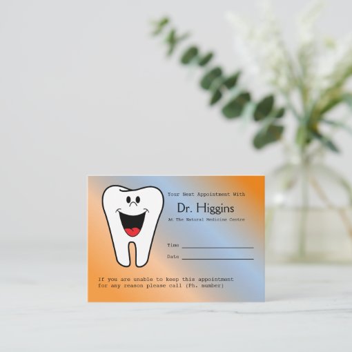 Happy Tooth Dentist Appointment Reminder | Zazzle