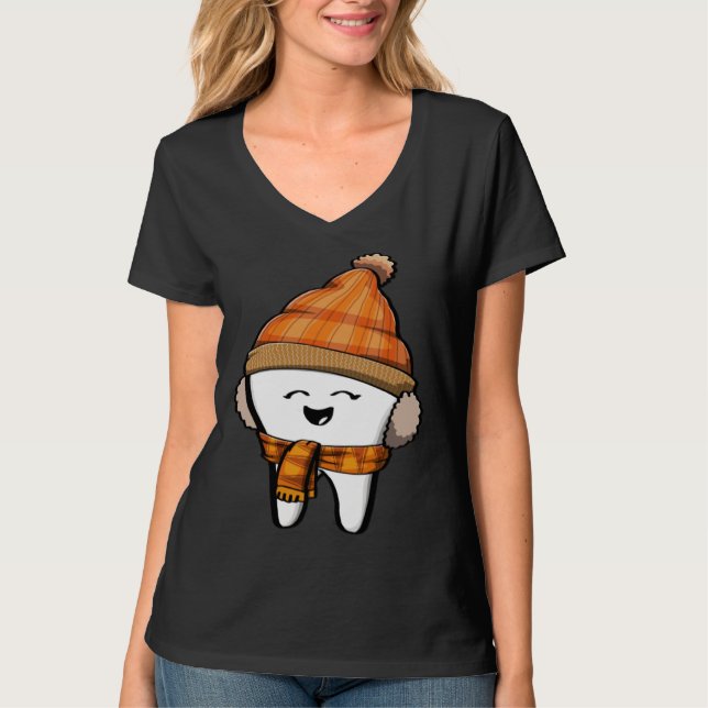 Happy Tooth fall Brush Them All Funny Milk Teeth F T-Shirt (Front)