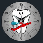 Happy tooth large clock<br><div class="desc">Nice pattern for dental office clock</div>