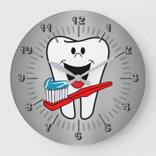 Happy tooth large clock