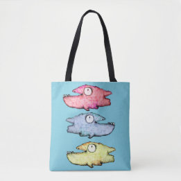 Happy Toothy Colorful Fish Tote Bag
