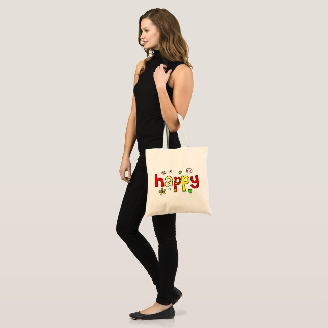 HAPPY TOTE BAG (Front (Model))