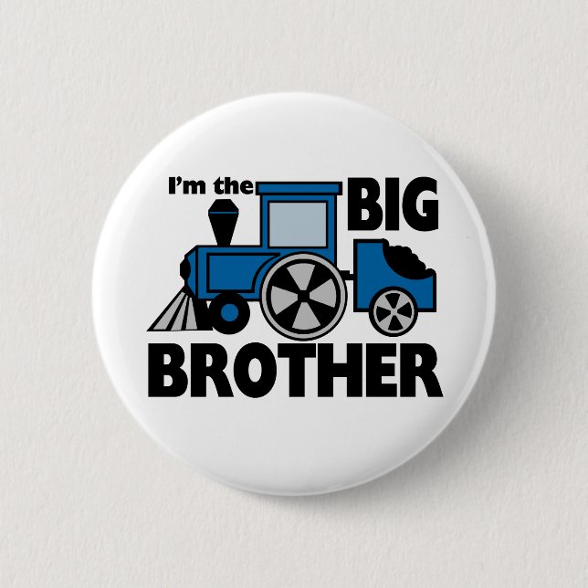 Happy Tracks Big Brother Pinback Button (Front)