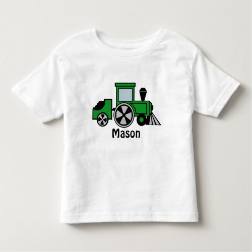 Happy Tracks Green Train Engine Toddler T_shirt