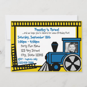 Happy Tracks Railroad Invitation