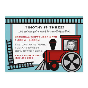 Happy Tracks Railroad Invitation/ Red Invitation