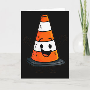 Happy Traffic Cone Look For Man And Woman Card