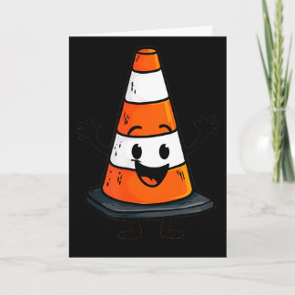 Happy Traffic Cone Look For Man And Woman Card