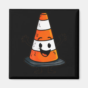 Happy Traffic Cone Look For Man And Woman Magnet