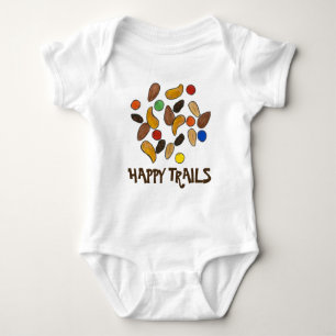 HAPPY TRAILS Camping Trail Mix Camp Camper Snacks Baby Bodysuit