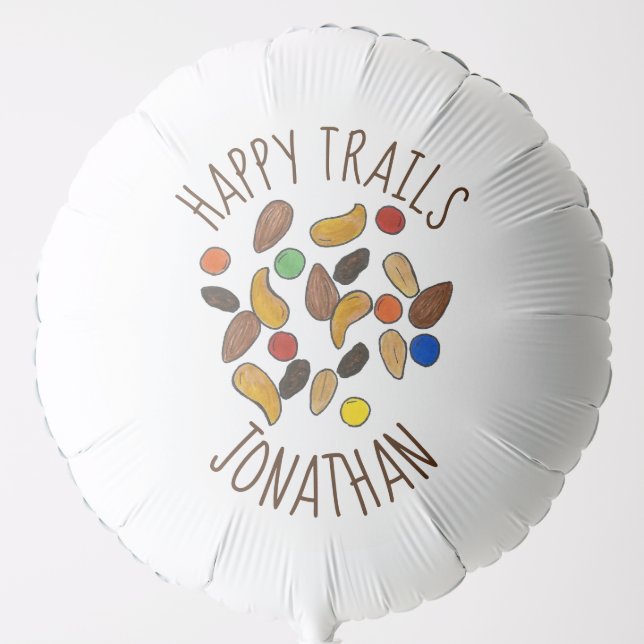 Happy Trails Camping Trail Mix Goodbye Retirement Balloon (Front)