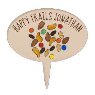 Happy Trails Camping Trail Mix Goodbye Retirement Cake Topper