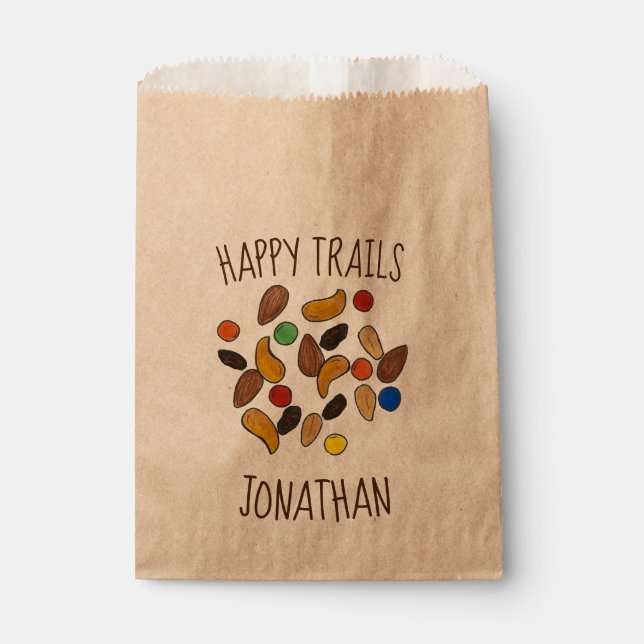 Happy Trails Camping Trail Mix Goodbye Retirement Favor Bag (Front)