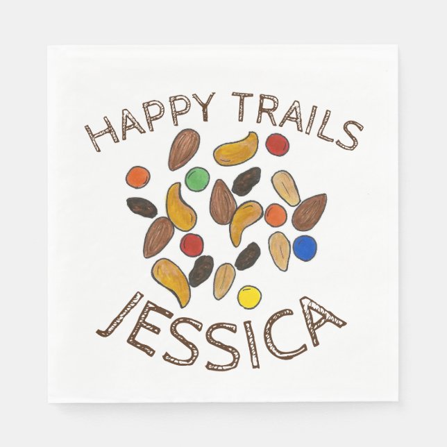 Happy Trails Camping Trail Mix Goodbye Retirement Napkins (Front)