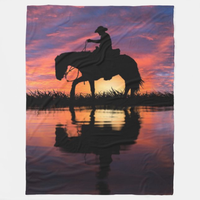 HAPPY TRAILS COWBOY  FLEECE BLANKET (Front)