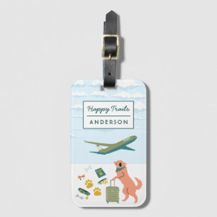 Happy Trails Dog Travels Customizable Luggage Tag