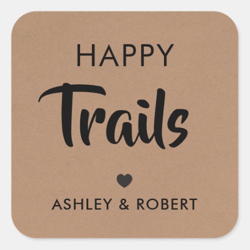 Happy Trails Gift Tag Nut Trail Mix Tag Kraft Square Sticker