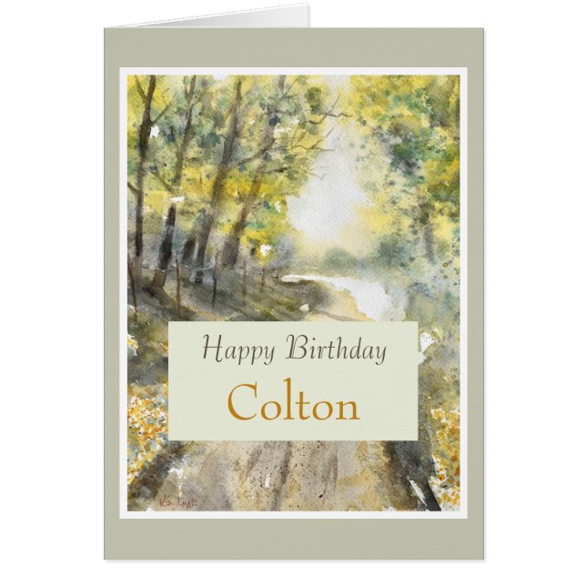 Happy Trails Happy Birthday Personalize Name Card (Front)